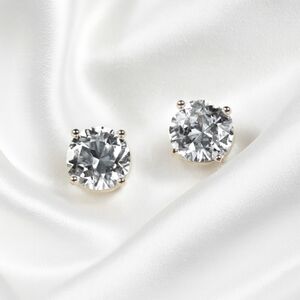Gold Sparkling Stone Stud Earrings – Classic Elegant Women’s Fashion Jewelry